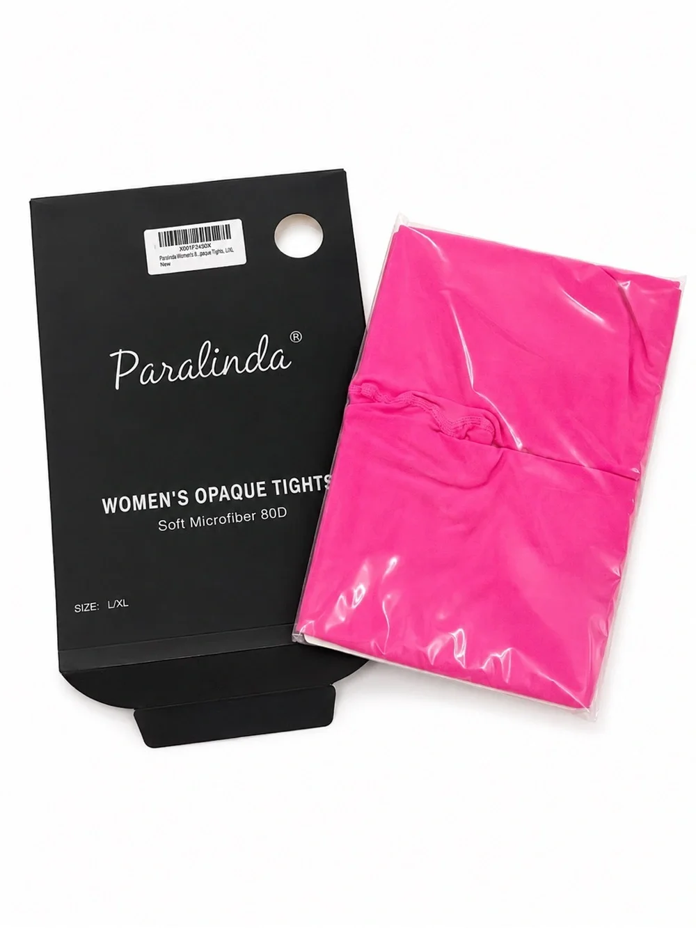 NWT Paralinda Women’s Opaque Barbie Core Hot Pink 80’s Revival Tights 80D L/XL